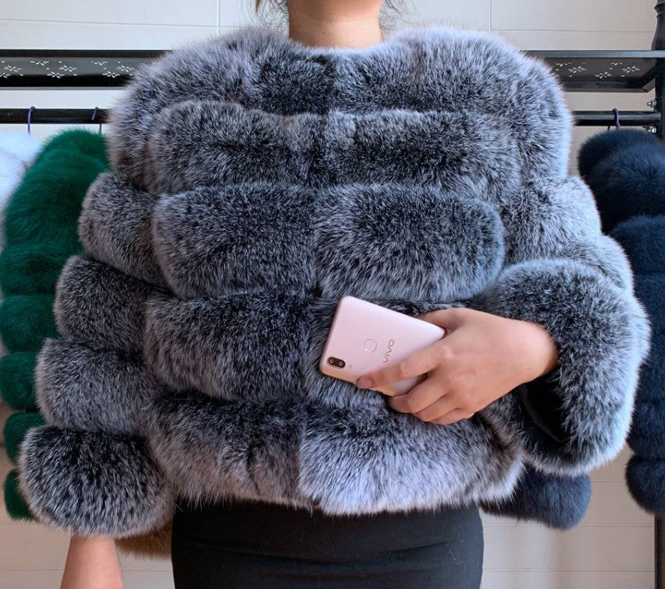 Fur in Faux Fur Coat Women Short Long Sleeve Fur Artificial Fur Coat