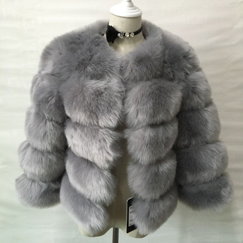 Fur in Faux Fur Coat Women Short Long Sleeve Fur Artificial Fur Coat