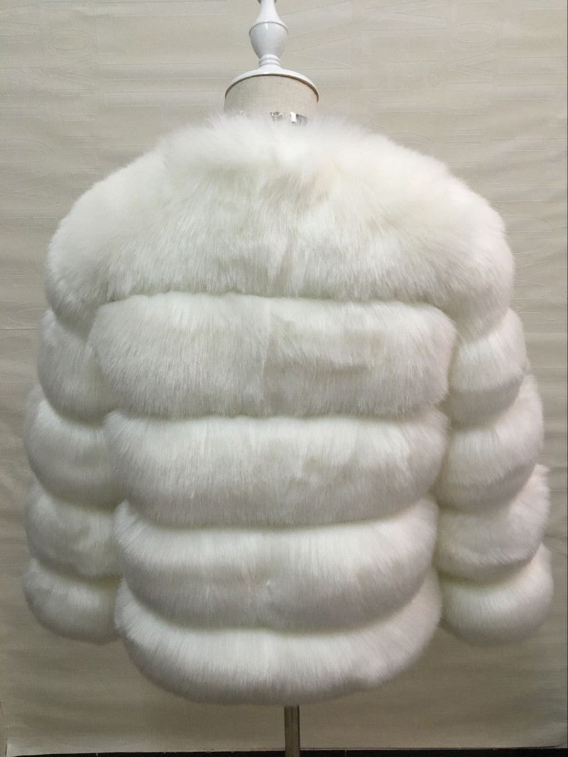 Fur in Faux Fur Coat Women Short Long Sleeve Fur Artificial Fur Coat