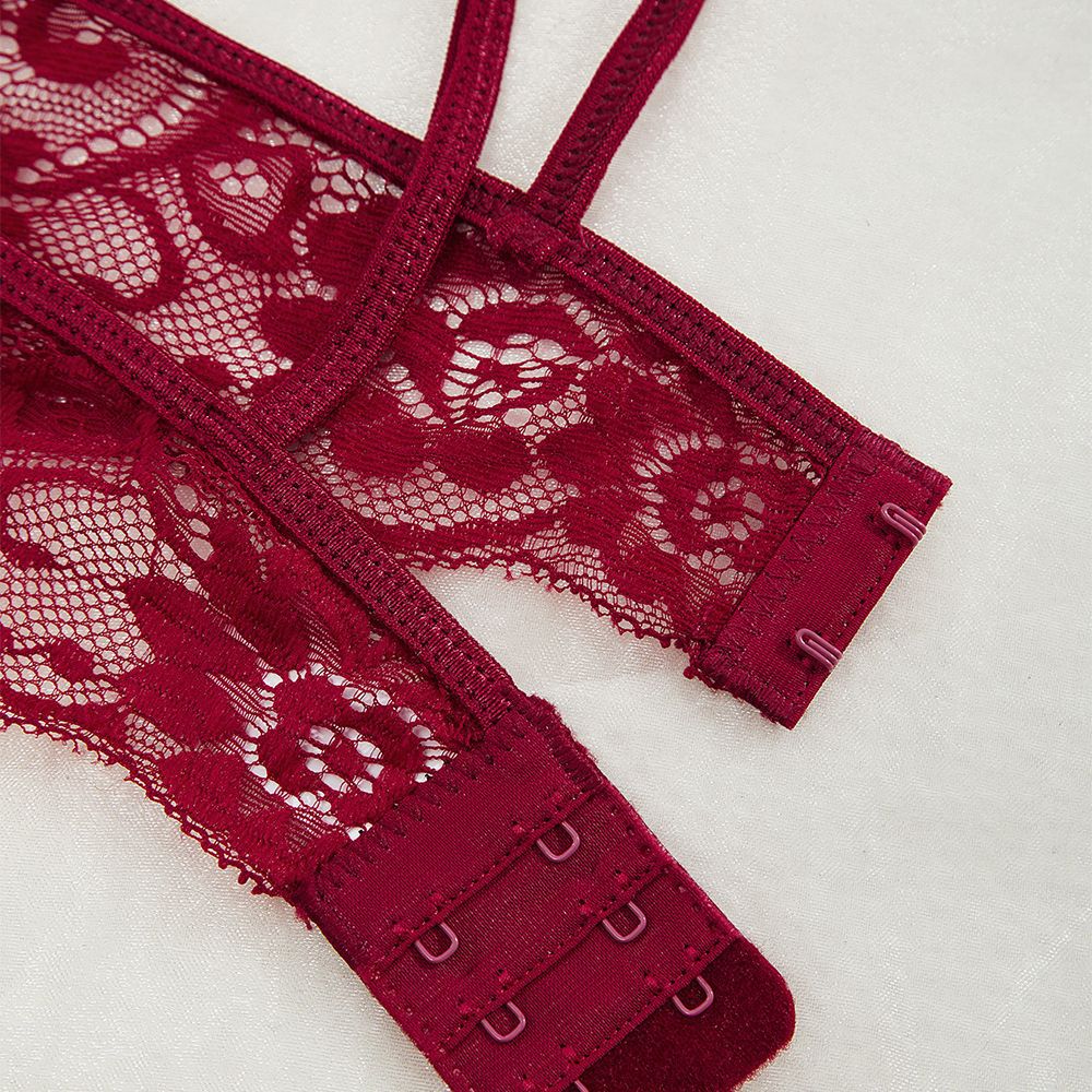 Heavy Industry Sexy Lingerie Sexy Leg Warmer Exquisite Diamond Decorations Lace Garter Belt Four Piece Set Summer