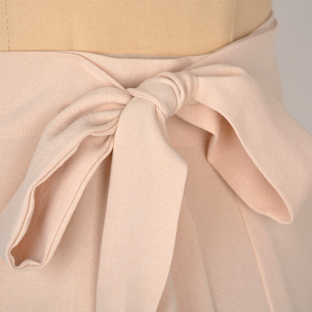 Summer  Self-Tie Dress Irregular Sheath Solid Skirt  Women  Clothing
