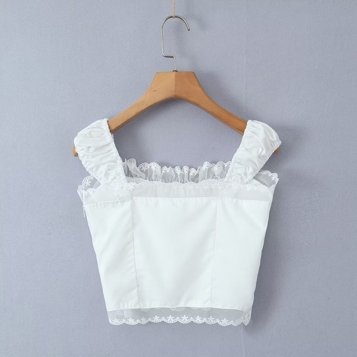 Winter Square Collar Lace Up Lace Vest Stitching Lotus Leaf Skirt Set Women