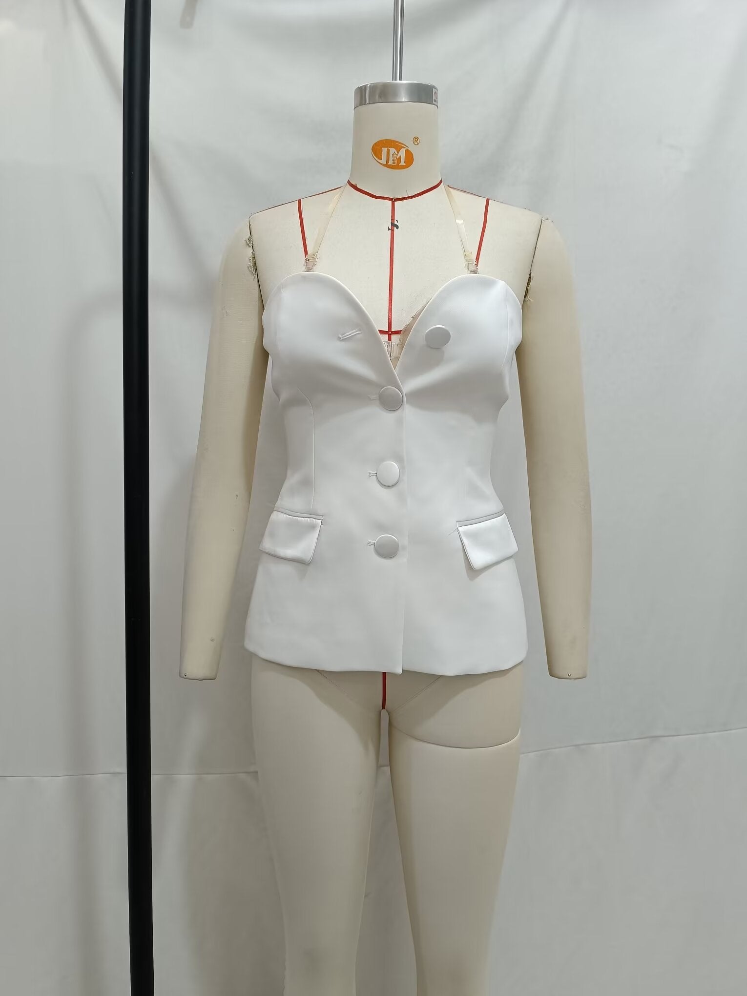 Autumn Women Clothing Silk Satin Texture Stitching Corset Top