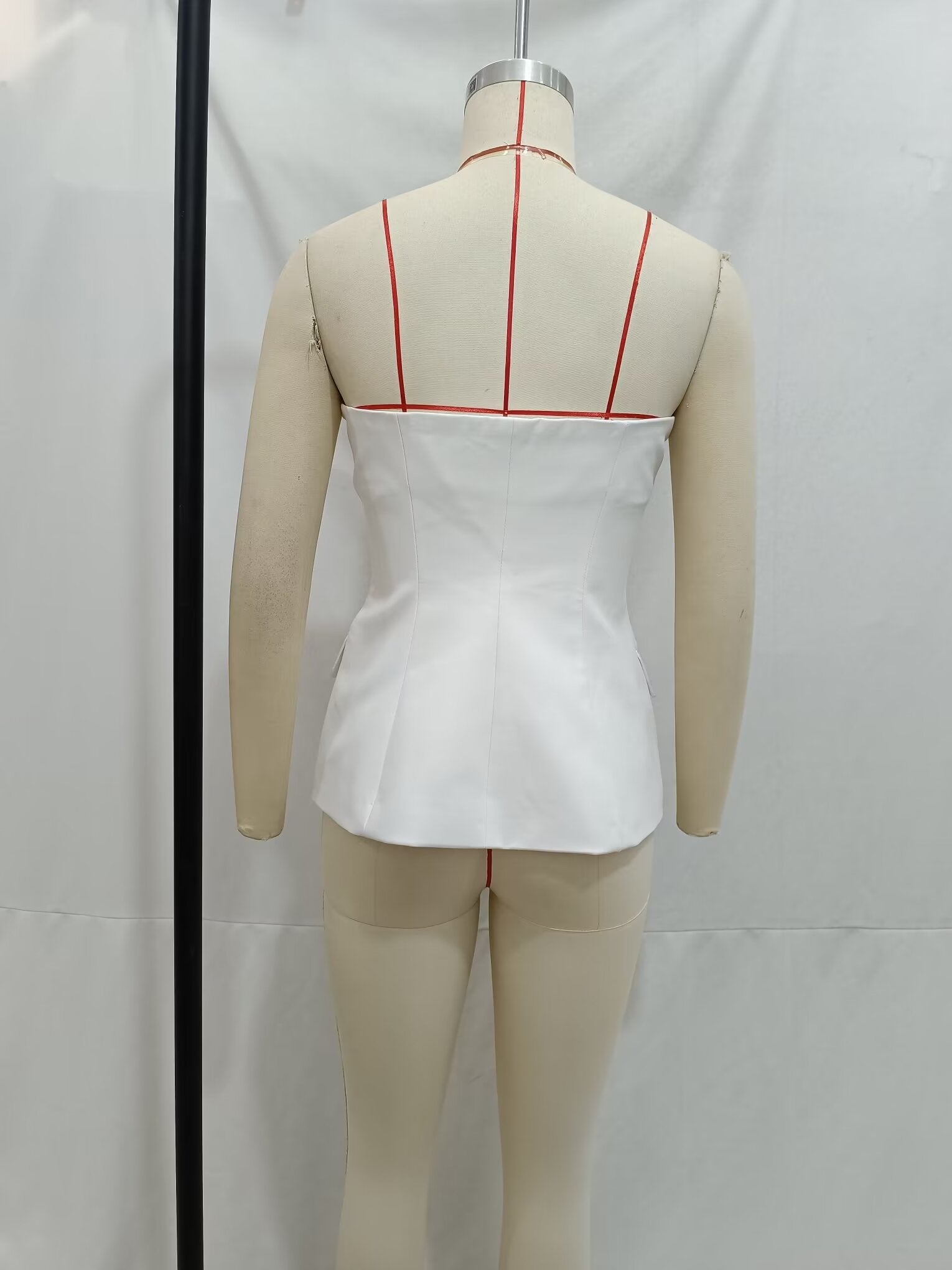 Autumn Women Clothing Silk Satin Texture Stitching Corset Top