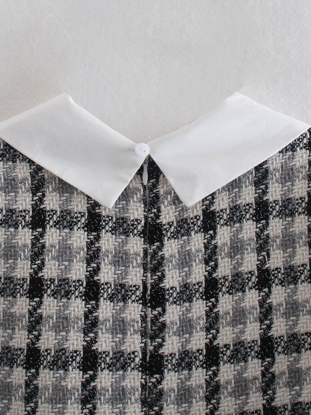 Summer Women Clothing Collared Contrast Color Check Short Skirt With Belt Dress Women