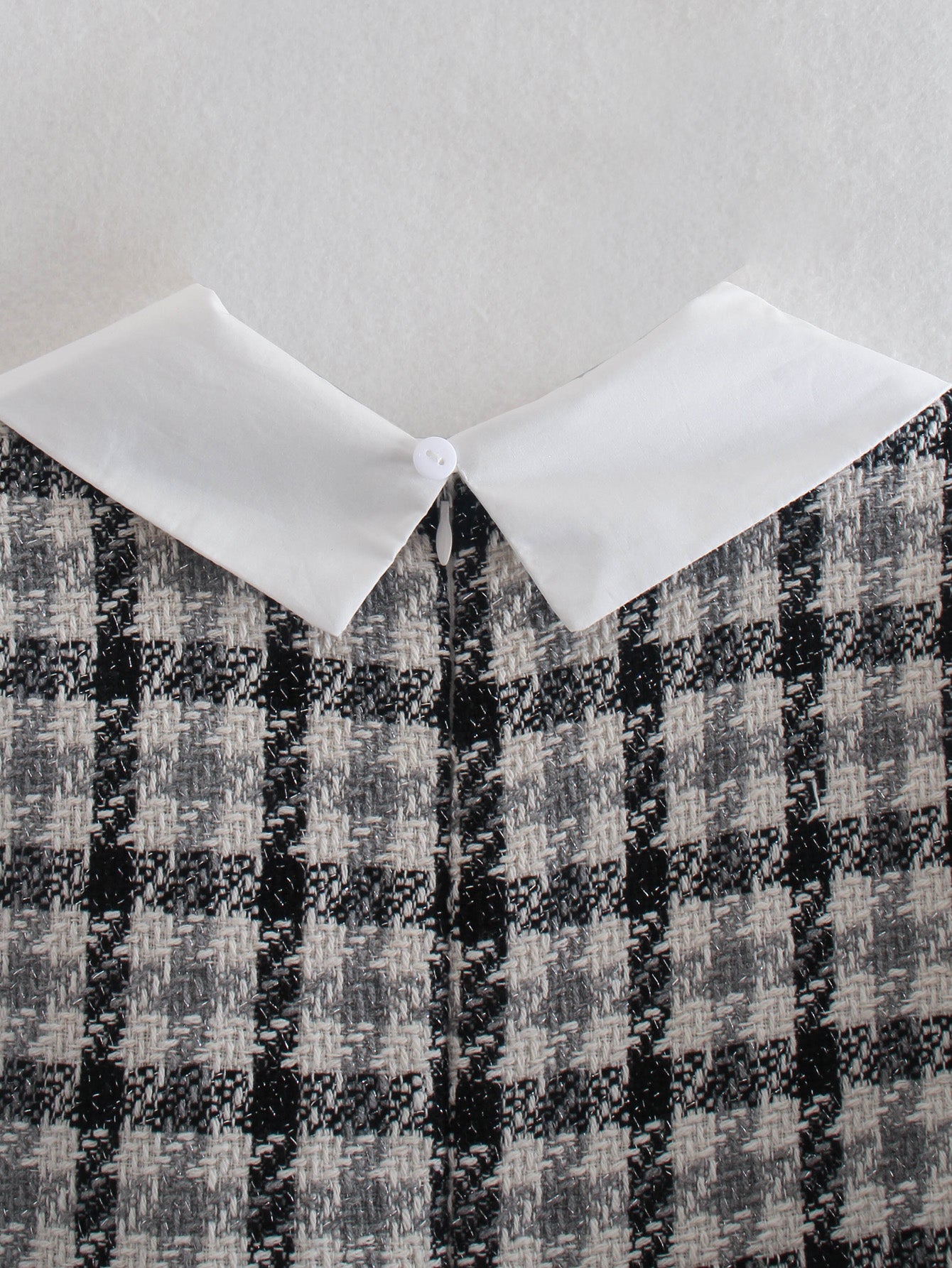 Summer Women Clothing Collared Contrast Color Check Short Skirt With Belt Dress Women