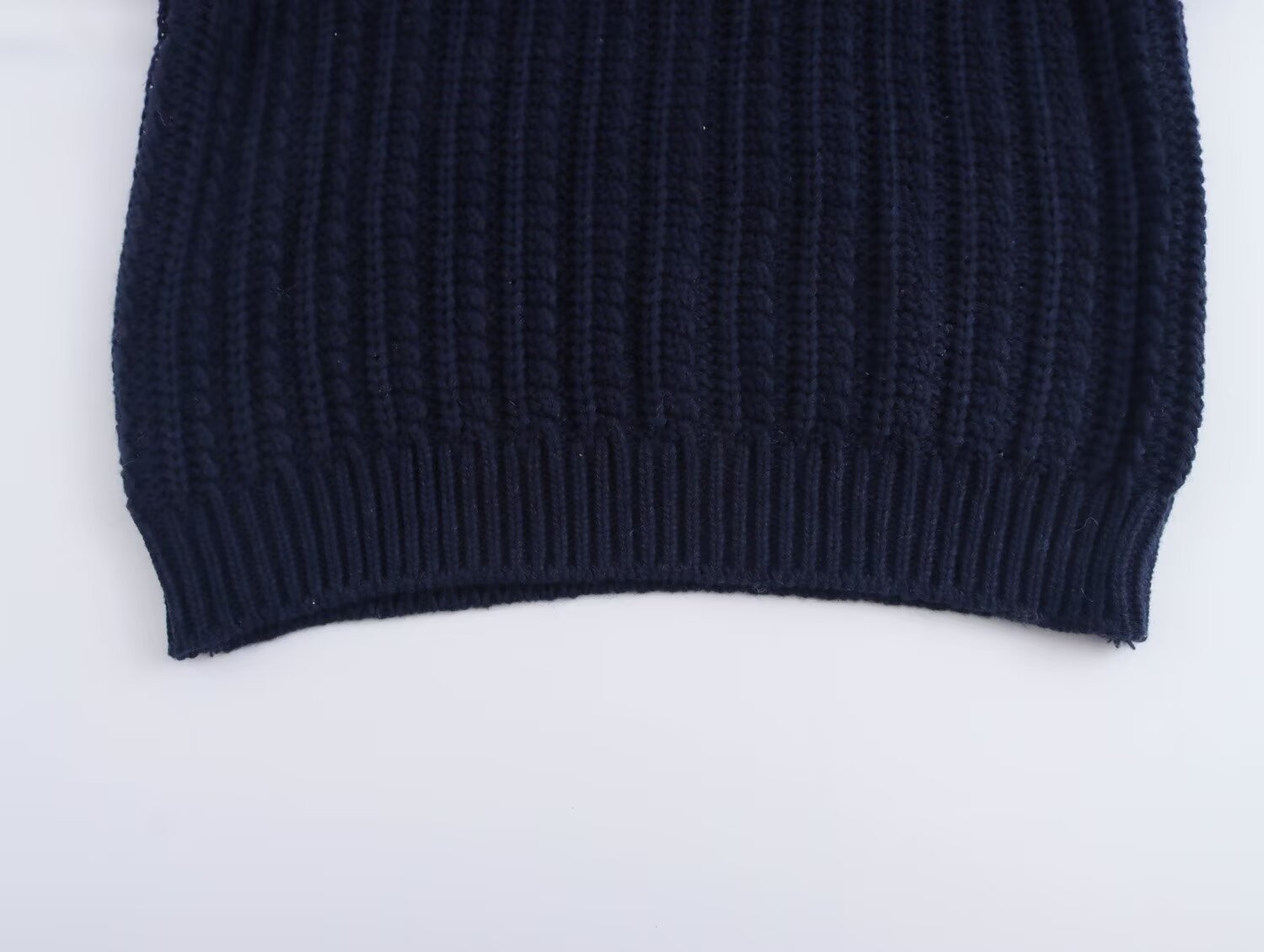 Fall Women Clothing Thick Needle Loose Half Zipper Collared Knitted Pullover Sweater