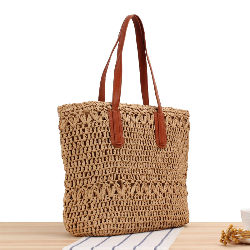 Summer Hollow out Woven Bag Paper String Shoulder Straw Bag Casual Beach Women Bag