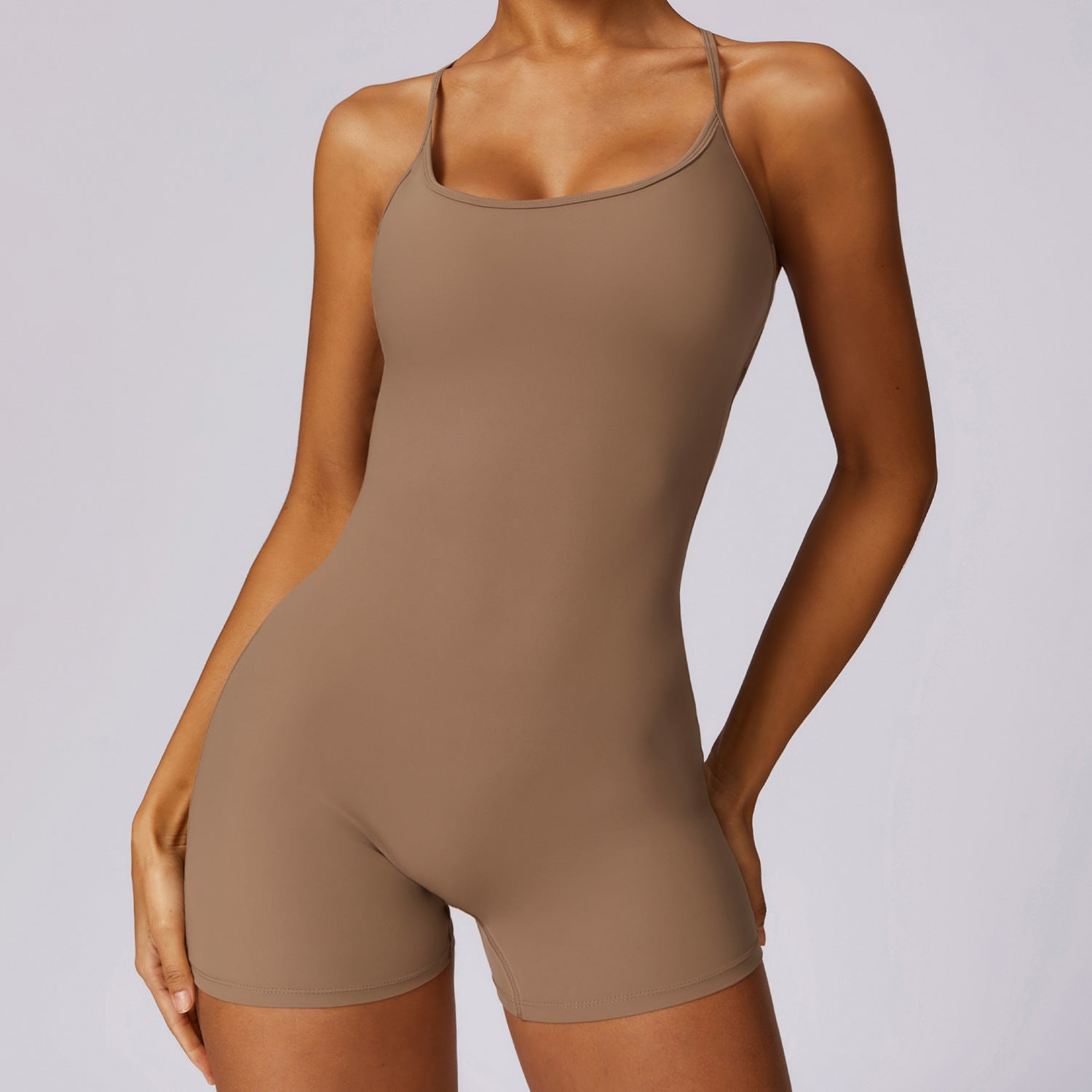 Quick Drying Nude Feel Sports One Piece Integrated Casual Running Fitness Clothes Tight Back Yoga Clothes