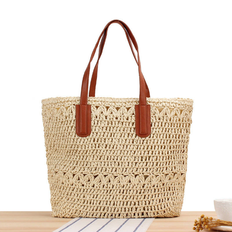 Summer Hollow out Woven Bag Paper String Shoulder Straw Bag Casual Beach Women Bag