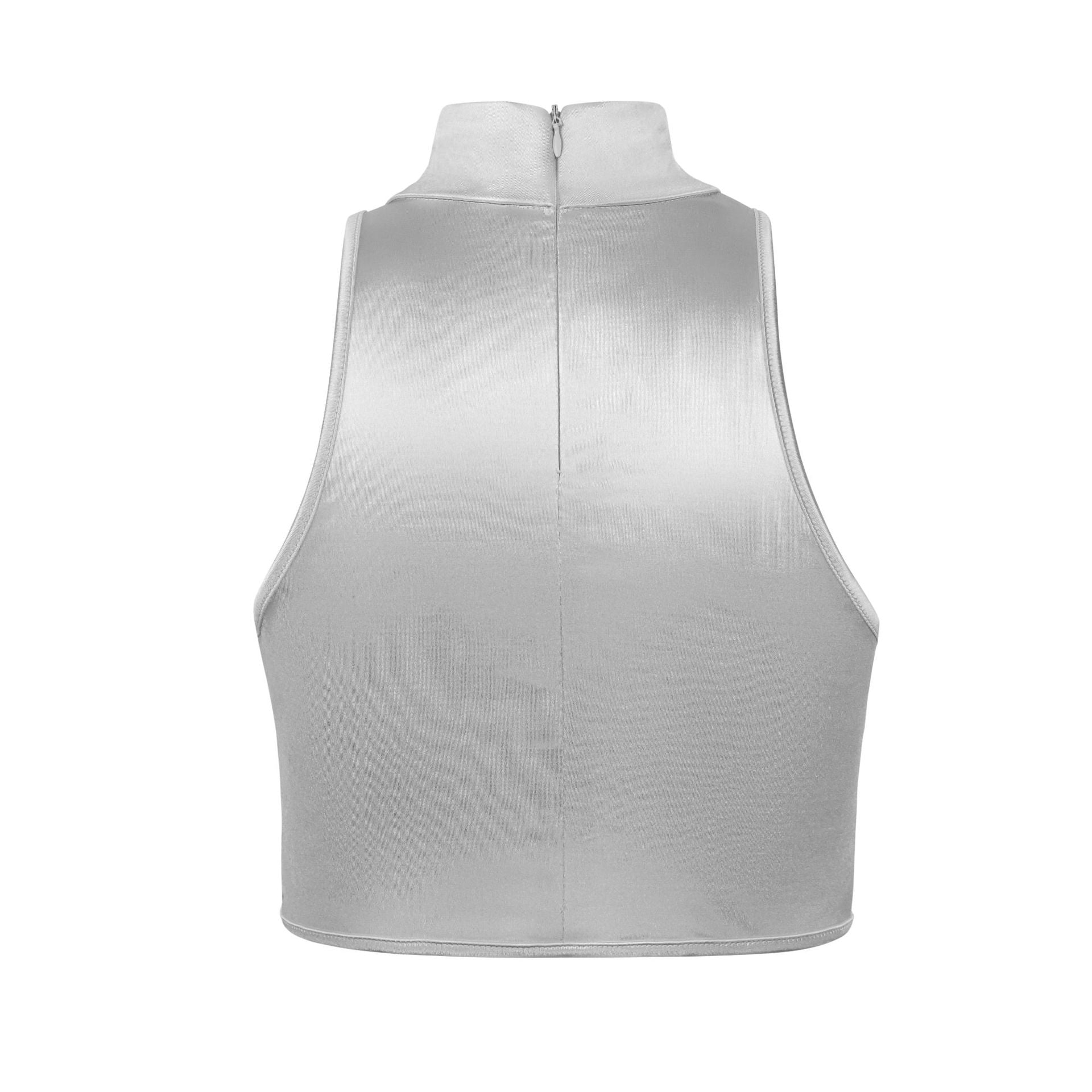 Women Clothing Pullover round Neck Sleeveless Midriff-Baring Short Vest Female Summer Outer Wear Inner Wear Design Blouse