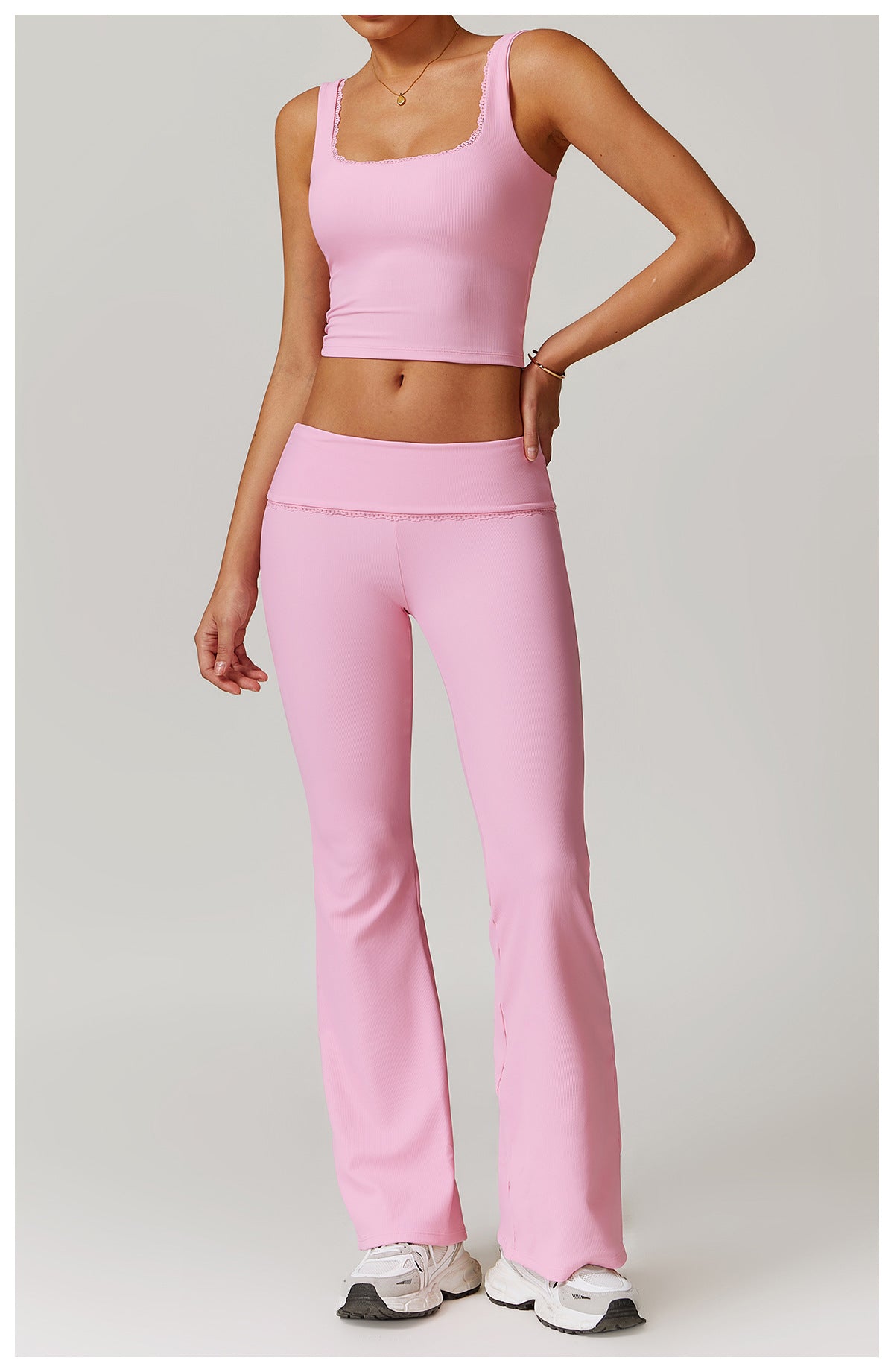 Tight Back Yoga Suit Women Thread High Waist Hip Lift Casual Workout Clothes Sports Suit