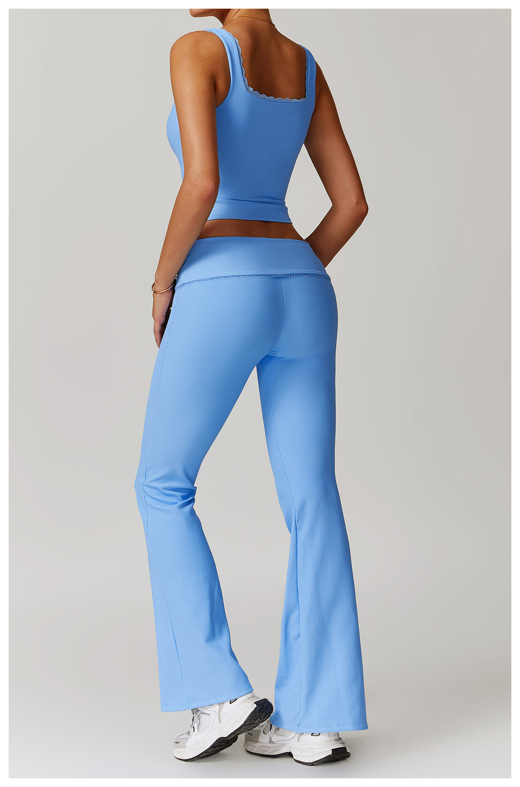 Tight Back Yoga Suit Women Thread High Waist Hip Lift Casual Workout Clothes Sports Suit