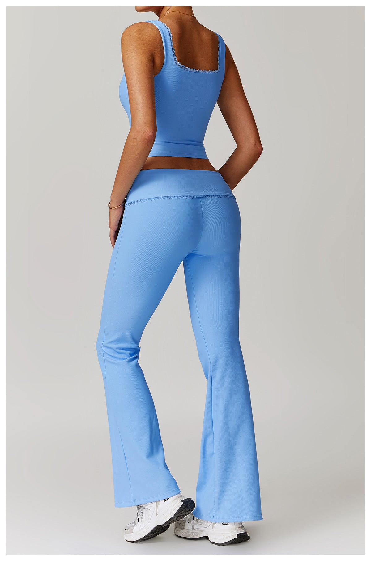 Tight Back Yoga Suit Women Thread High Waist Hip Lift Casual Workout Clothes Sports Suit