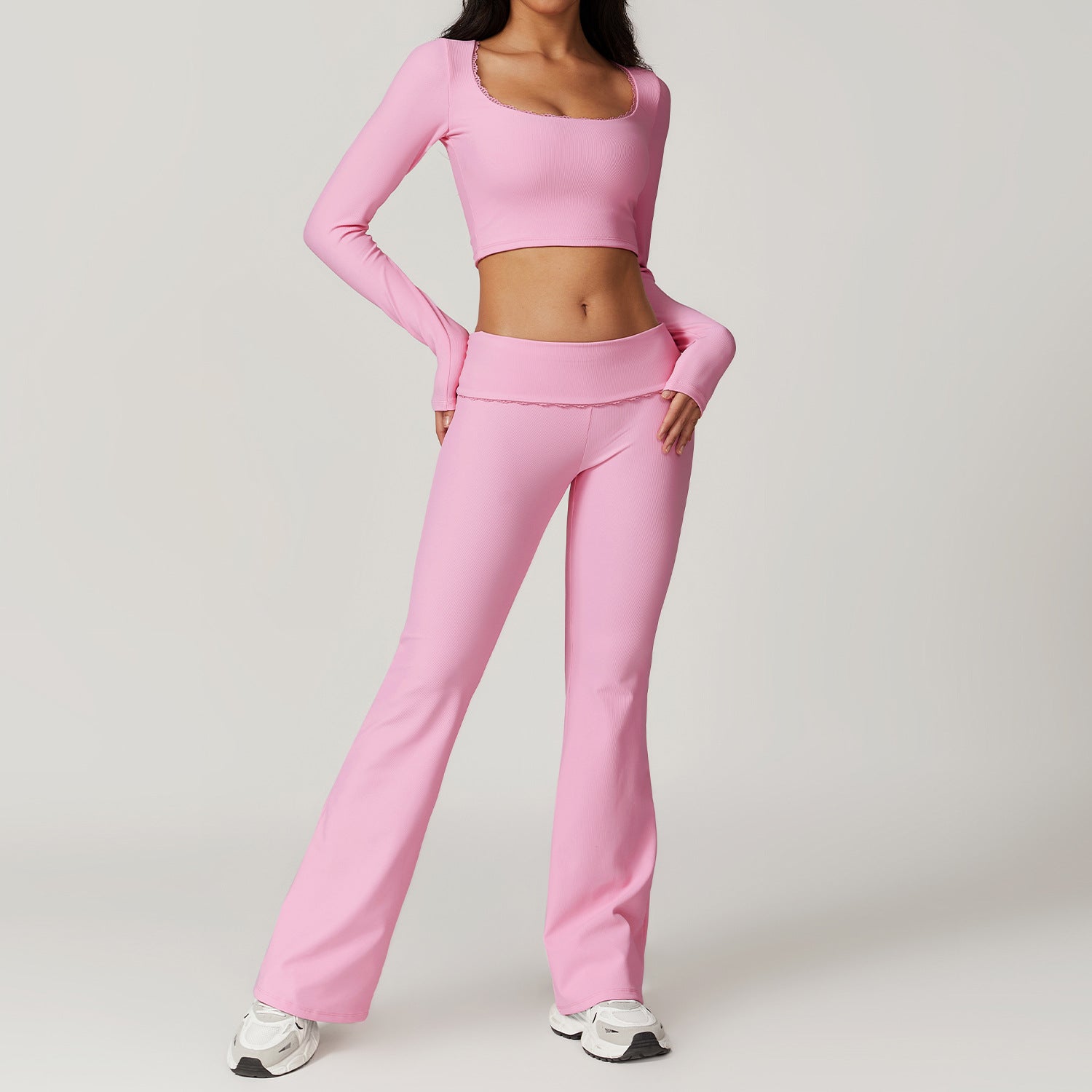 Long Sleeve Trousers Cherry Blossom Powder
