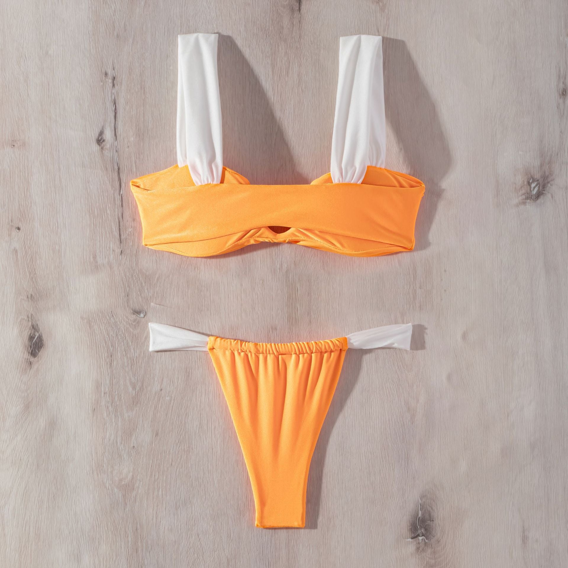 Bikini Sexy Triangle Women Swimsuit Poly Deep V Plunge Push Up Rope Swimsuit