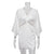 Style 2022 Summer New Style White Satin Deep V-neck Hollow Twisted Three-Quarter Sleeve Tight Dress