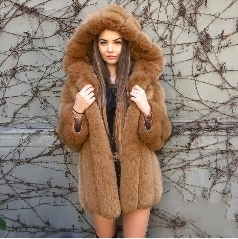 Imitation Fox Fur Faux Fur Coat