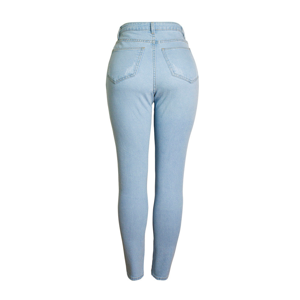 High Waist Slim Stretch Jeans Pure