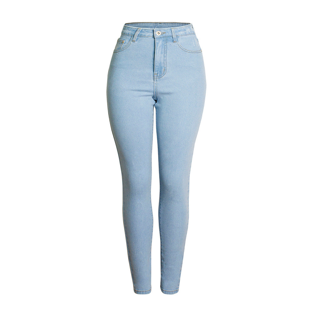 High Waist Slim Stretch Jeans Pure