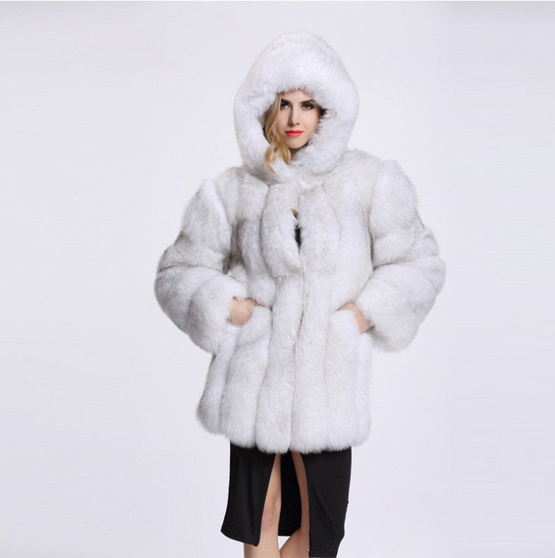 Imitation Fox Fur Faux Fur Coat