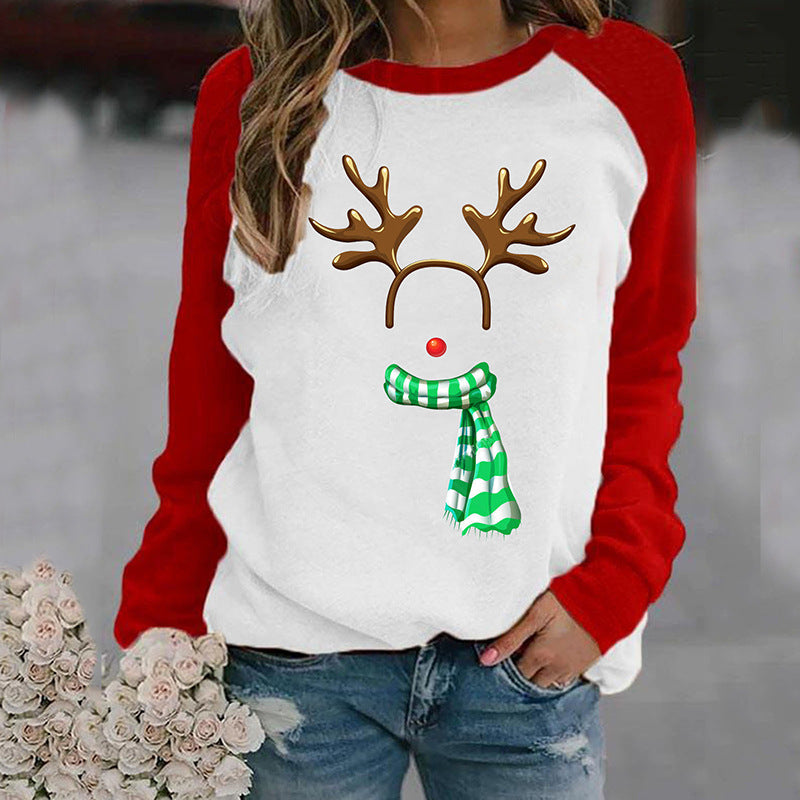 Sweater Color Contrast Long Sleeve T-shirt