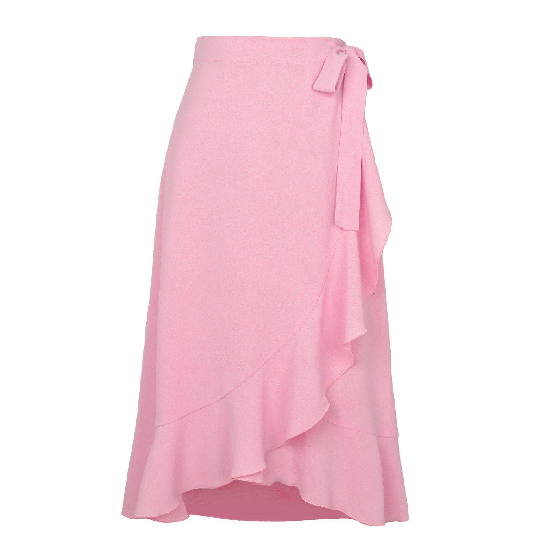Summer  Self-Tie Dress Irregular Sheath Solid Skirt  Women  Clothing