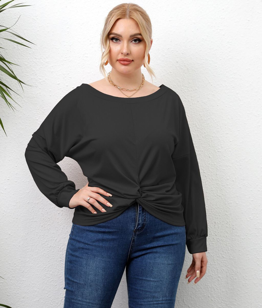 Sleeve Solid Color Irregular Cross