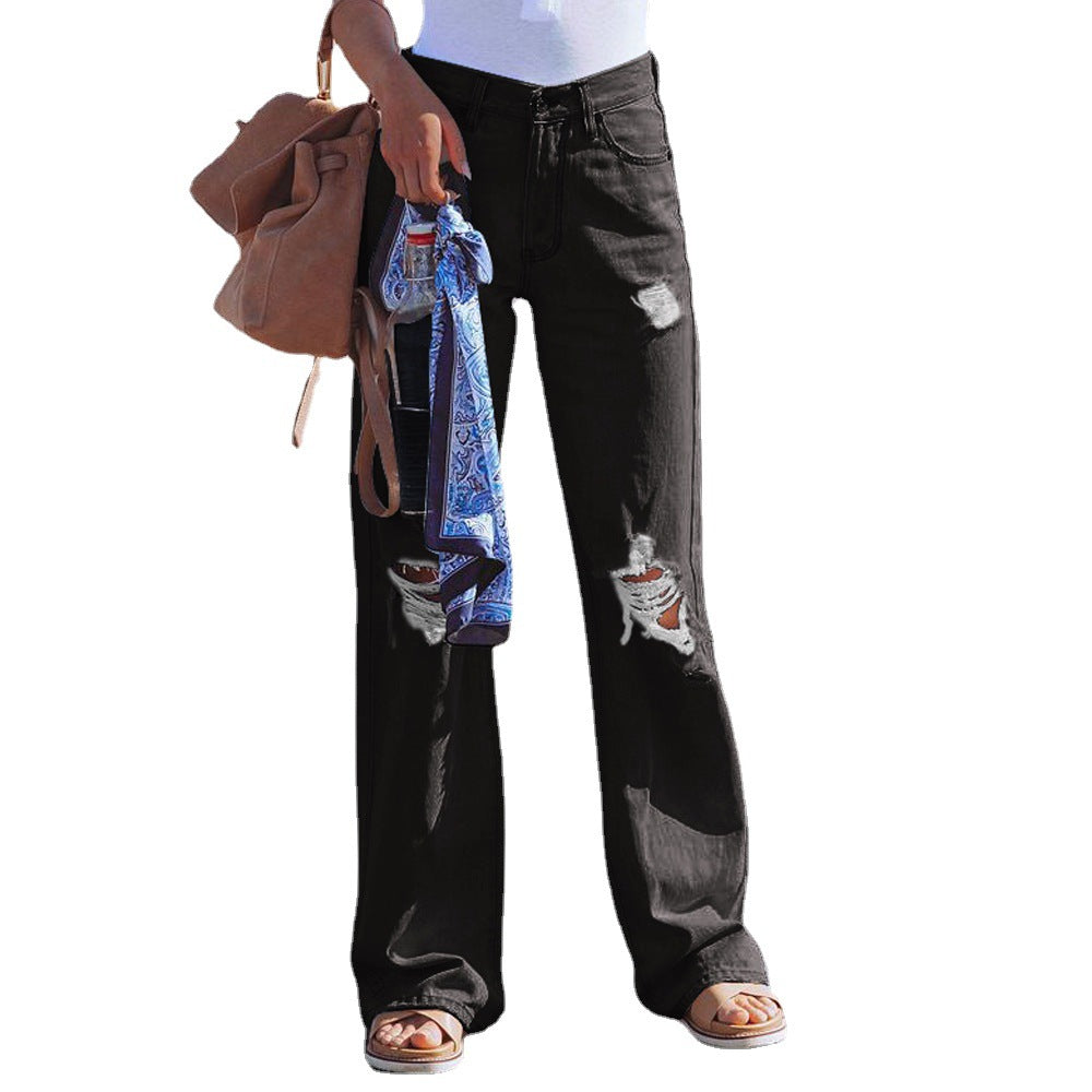High Waist Temperament Denim Pants