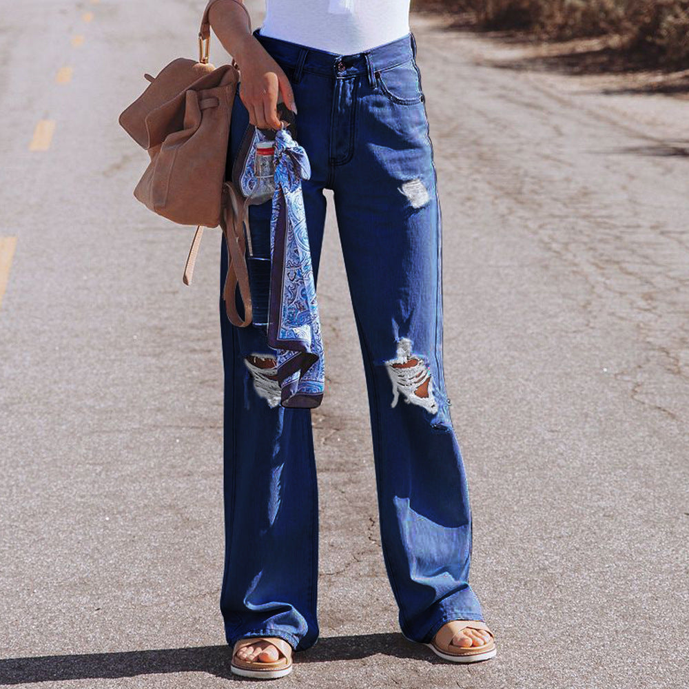 High Waist Temperament Denim Pants