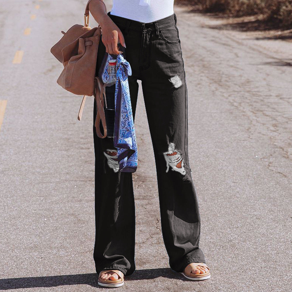 High Waist Temperament Denim Pants