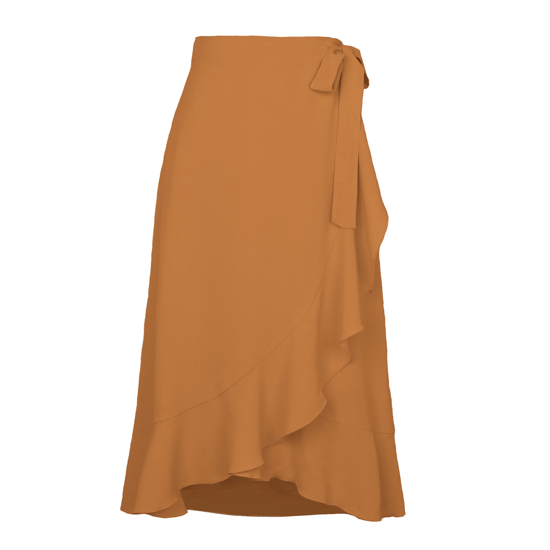 Summer  Self-Tie Dress Irregular Sheath Solid Skirt  Women  Clothing